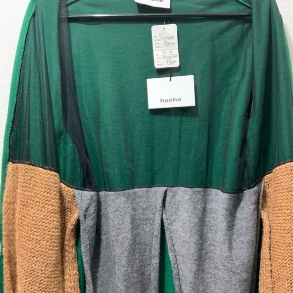 NWT HACHE 100% Virgin Wool  button Front layers Cardigan 46  $770 Italy - Picture 10 of 12